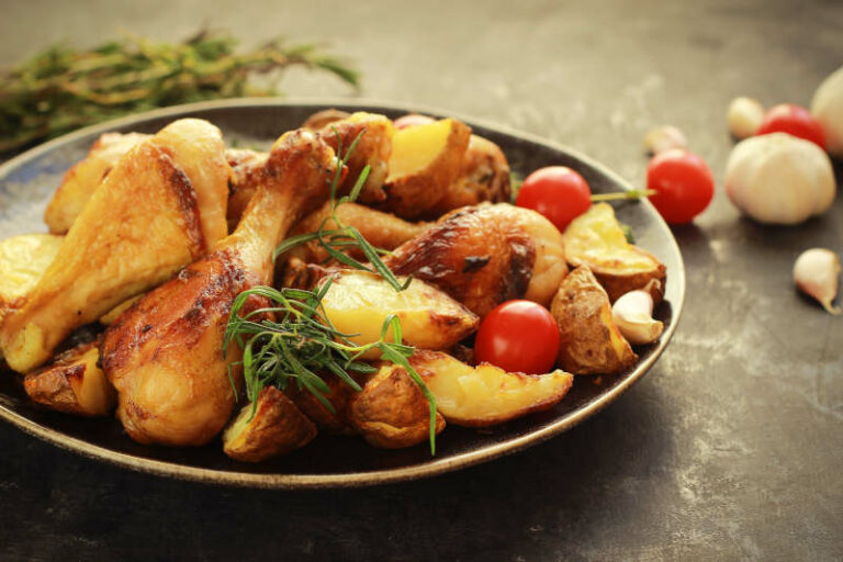 Pollo con verduras al horno